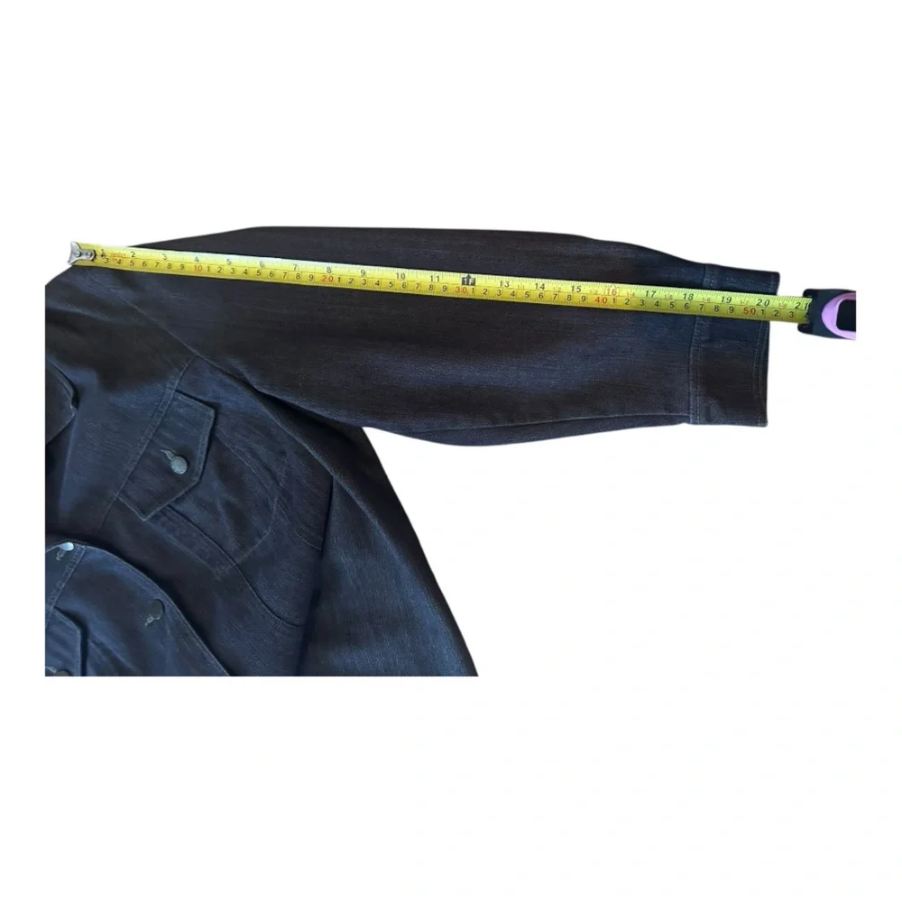 Vintage Carol’s Denims Lightweight Denim Shacket XL Dark Blue Green Vintage - Picture 11 of 12